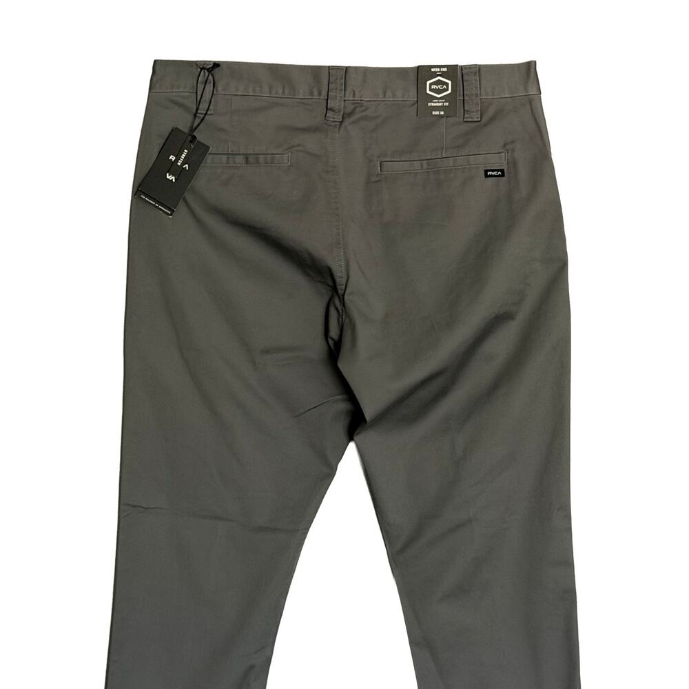 RVCA Week-End Pant Men's 36"x32" Straight Fit Stretch Fabric Smoke Gray NWT - Picture 5 of 13